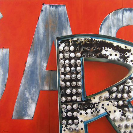Ar  -  24"x24"  -  oil on canvas : Neon Signage : JELAINE FAUNCE: Contemporary Realism Paintings & Art Tutorials