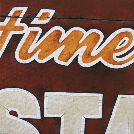 Time Stands Still  -  10"x10"  -  oil on canvas : Neon Signage : JELAINE FAUNCE: Contemporary Realism Paintings & Art Tutorials
