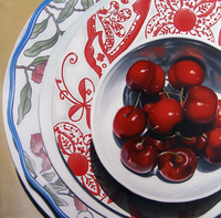 Cherries I  -  18"x18"  -  oil on canvas