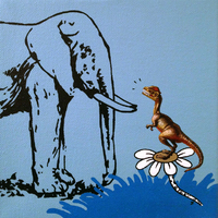 Horton Hears A What?!?!  -  8"x8"  -  oil on canvas