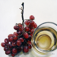 Red & White  -  12"x12"  -  oil on canvas