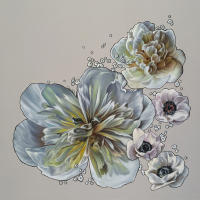 Bouquet I - 12"x12" - oil on hardboard panel