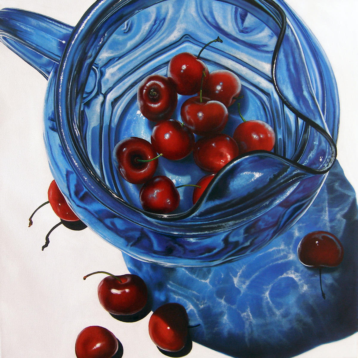 RED & BLUE - 20"x20" - OIL ON CANVAS - PRIVATE COLLECTION