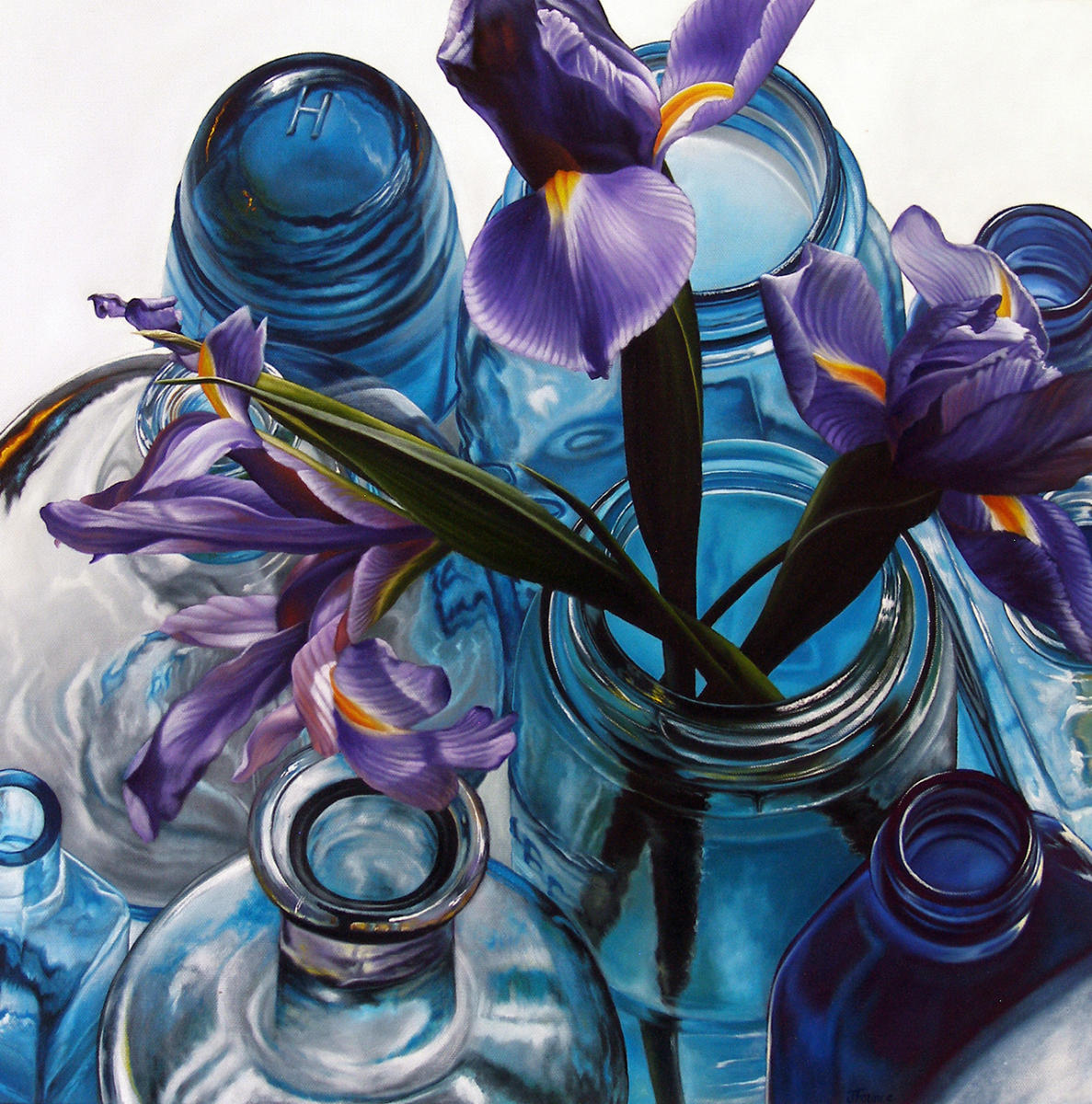 PURPLE & BLUE - 20"x20" - OIL ON CANVAS - PRIVATE COLLECTION