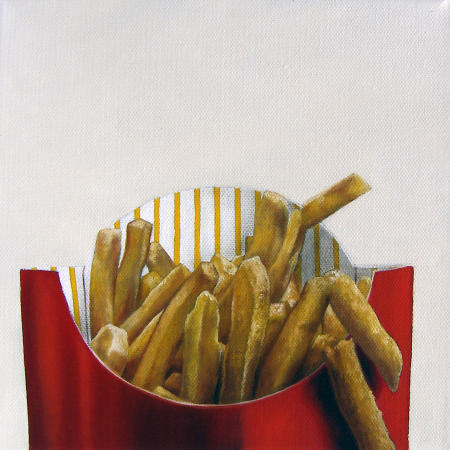 SKINNY FRIES - 8"x8" - OIL ON CANVAS - PRIVATE COLLECTION
