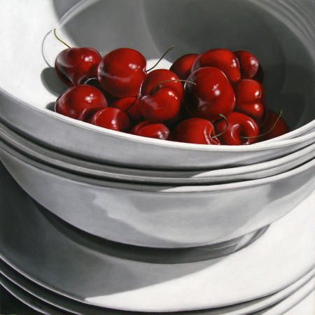 RED & WHITE - 18"x18" - OIL ON CANVAS - PRIVATE COLLECTION